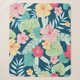 Cobertor Sherpa vintage tropical verão havaiano sem descontinuida