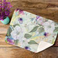 Vintage verde marinho Dourado, cor d'água floral