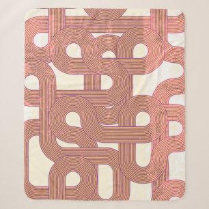 Cobertor Sherpa Vintage Vibrante: Linhas Coloridas Abstrato