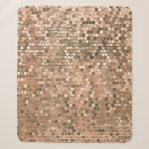 Cobertor Sherpa Vintagem de mosaico abstrato brilhante com brilho