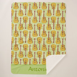 Cobertor Sherpa Violão Acústico Personalizado Sherpa Blanket