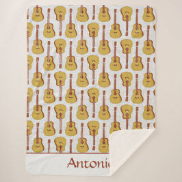 Cobertor Sherpa Violão Acústico Personalizado Sherpa Blanket