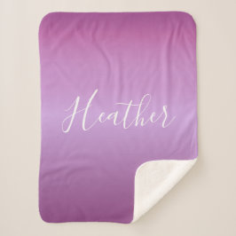 Cobertor Sherpa Violeta Roxa e Script Branco Personalizado