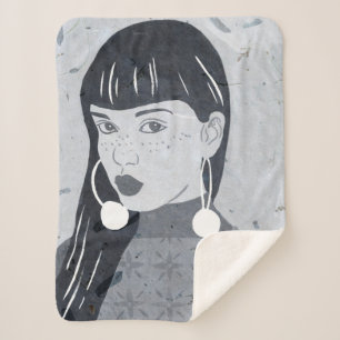 Cobertor Sherpa Visão Noturna do Retrato