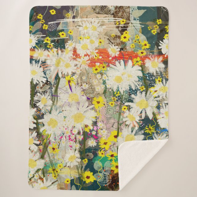 Cobertor Sherpa Visitas - Arte Floral Inspirada pela Natureza - (Frente)