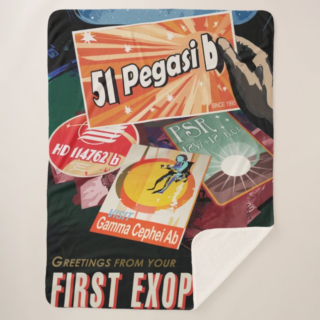 Cobertor Sherpa Visite o primeiro exoplaneta encontrado fora do si (Frente)