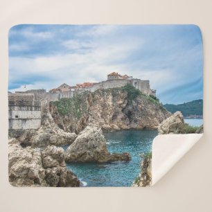 Cobertor Sherpa Vista das paredes de Dubrovnik do mar