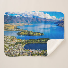 Cobertor Sherpa Vista em Queenstown do Pico de Bob, Nova Zelândia