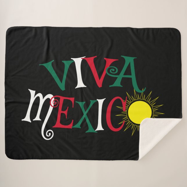 Cobertor Sherpa Viva México (Frente (Horizontal))