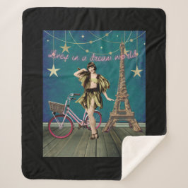 Cobertor Sherpa Vive em um mundo de sonhos Arte Alterada Engraçado
