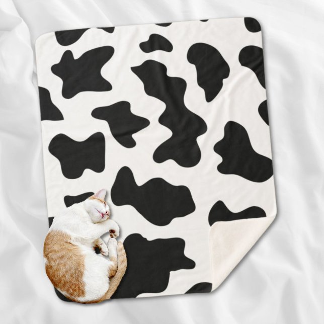 Cobertor Sherpa Viveiros de fazenda de impressão, de vacas brancas (Cute black and white cow print farm animal nursery sherpa blanket)