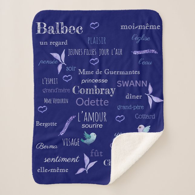 Cobertor Sherpa Vocabulário francês de Proust - quadro (Frente)