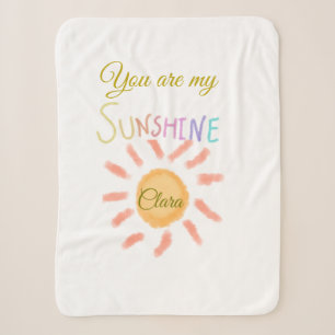 Cobertor Sherpa você é meu sol amarelo laranja raios de sol adicio