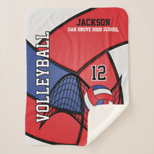 Cobertor Sherpa Voleibol 🏐 vermelho, branco e azul