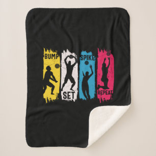 Cobertor Sherpa Volleyball Player Set Spike Repeat