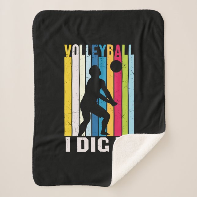 Cobertor Sherpa Volleyball Player | Volleyball I Dig It (Frente)