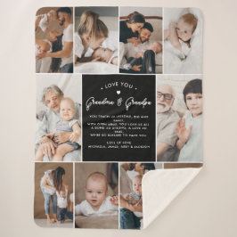 Cobertor Sherpa Vovó e vovô Te Ama Moderno De Colagem De 10 Fotos