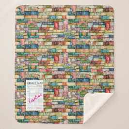 Cobertor Sherpa Watercolor Aesthetic Stacked Books