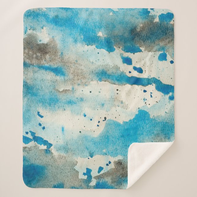 Cobertor Sherpa Watercolor background design (Frente)