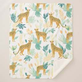 Cobertor Sherpa Watercolor Cheetah