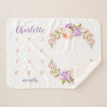 Watercolor Floral Monograma Baby Milestone Foto