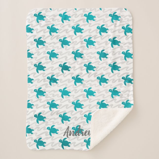 Cobertor Sherpa Wave Shibori Turtle (Frente)