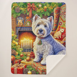 Cobertor Sherpa West Highland Terrier Holiday Sherpa Blanket