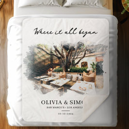 Cobertor Sherpa Where It All Began Romantic Couple's Gift