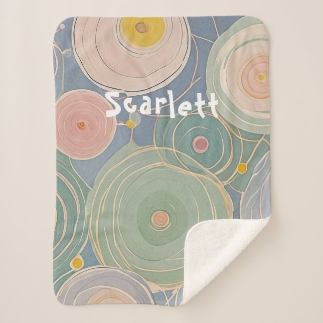 Cobertor Sherpa Whimsical Pastel Whirls (Frente)