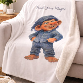 Cobertor Sherpa Whimsical Woodland Troll Find Your Magic Gift