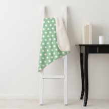 White Polka Dots on Sage Green 