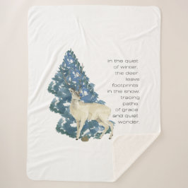 Cobertor Sherpa Wild Deer Footprints in Snow – Winter Nature Art