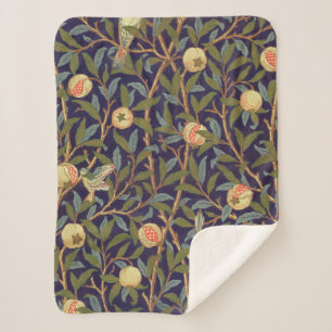 Cobertor Sherpa William Morris Bird E Pomegranate Vintage Floral