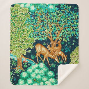 Cobertor Sherpa William Morris Deer por um Impressão de Brook Tape