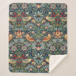 Cobertor Sherpa William Morris Strawberry Thief Sherpa Blanket