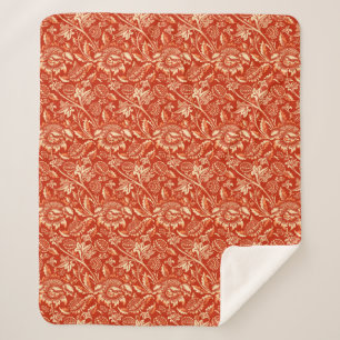 Cobertor Sherpa William Morris Sunflower, Mandarin Orange