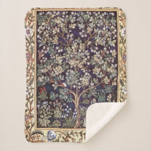Cobertor Sherpa William Morris Tree Of Life Vintage Pre-Raphaelite