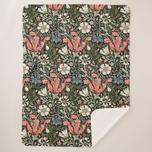 Cobertor Sherpa William Morris Vintage Compton Padrão Floral