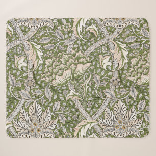 Cobertor Sherpa : William Morris Windrush Padrão Verde: Vintage