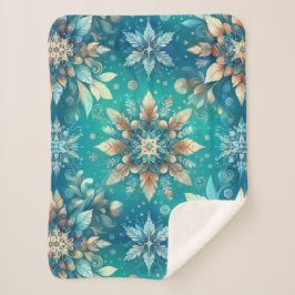 Cobertor Sherpa Winter Snowflakes