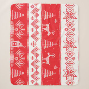 Cobertor Sherpa Winter Wonderland: Vintage Seamless Design.