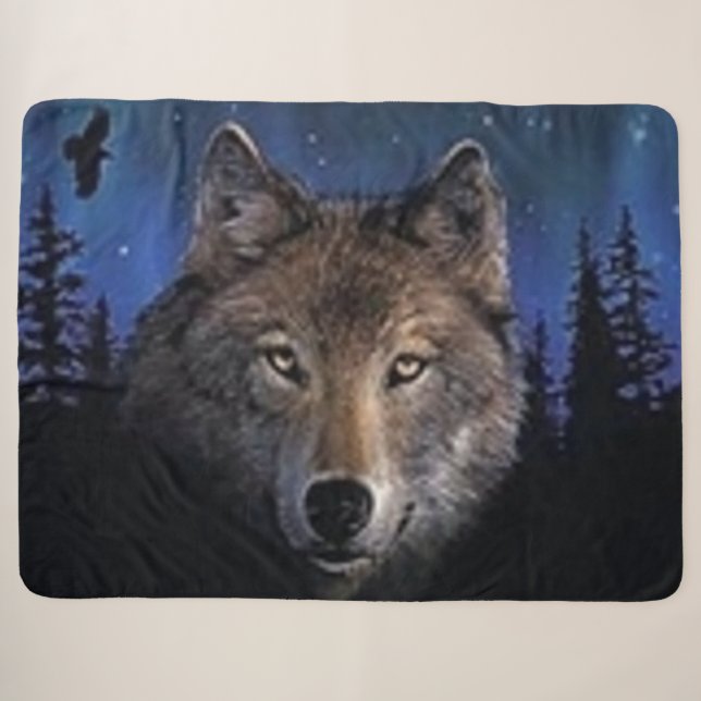 COBERTOR SHERPA WOLF FANTASMA (Frente (Horizontal))