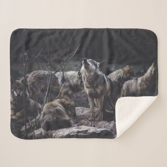 Cobertor Sherpa Wolf Pack (Frente (Horizontal))