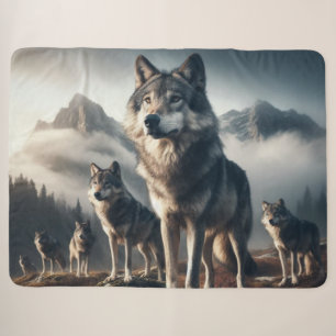 Cobertor Sherpa Wolf Pack em Montanhas