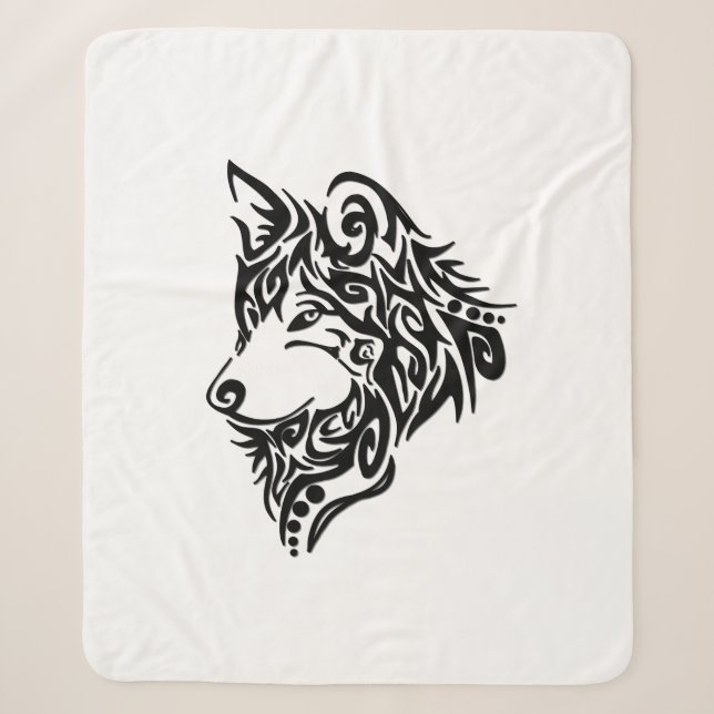 Cobertor Sherpa Wolf Tribal (Frente)