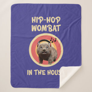 Cobertor Sherpa Wombat de Hip-hop Engraçado em Casa