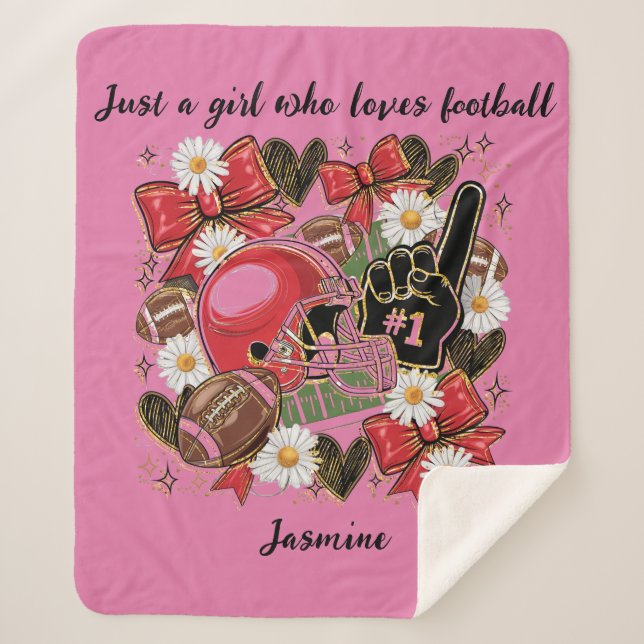 Cobertor Sherpa women's/girls football Sherpa Blanket (Frente)