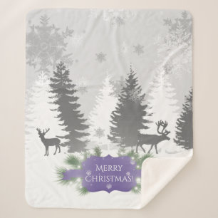 Cobertor Sherpa Wonderland de inverno Sherpa Blanket - Roxo