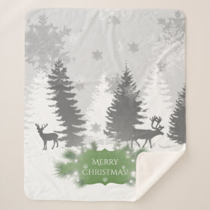 Cobertor Sherpa Wonderland de inverno Sherpa Blanket - Verde