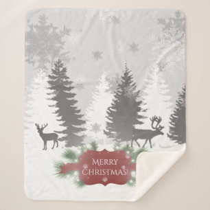 Cobertor Sherpa Wonderland de inverno Sherpa Blanket - Vermelho